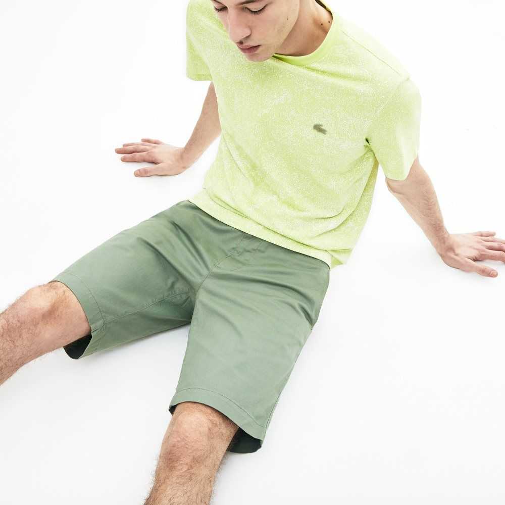 Lacoste Slim Fit Stretch Gabardine Shorts Green | LWO-420569