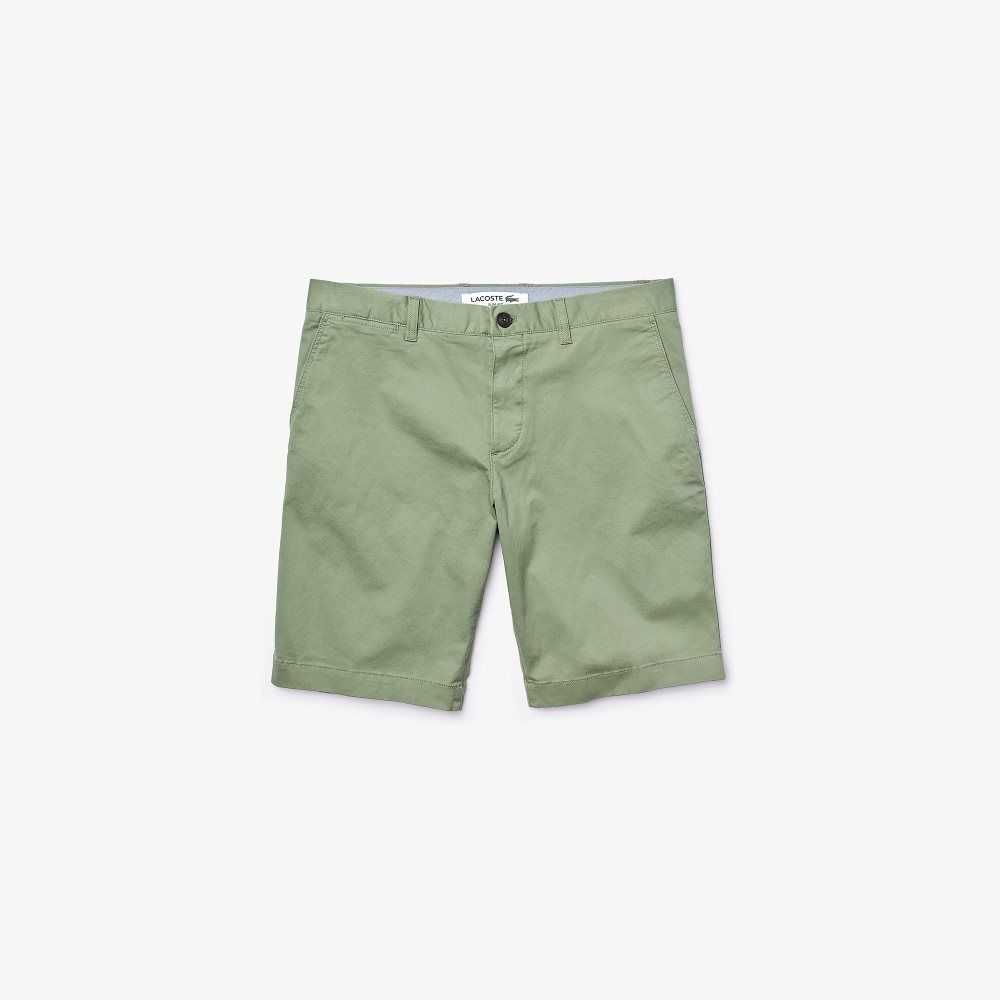 Lacoste Slim Fit Stretch Gabardine Shorts Green | LWO-420569