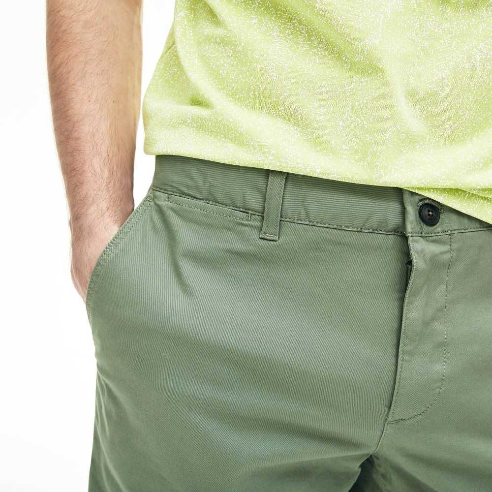 Lacoste Slim Fit Stretch Gabardine Shorts Green | LWO-420569