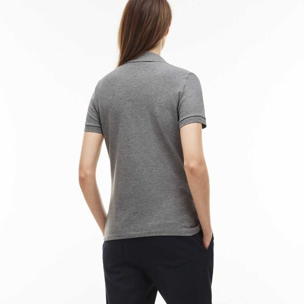 Lacoste Slim Fit Stretch Mini Cotton Pique Polo Grey | ZRH-805291