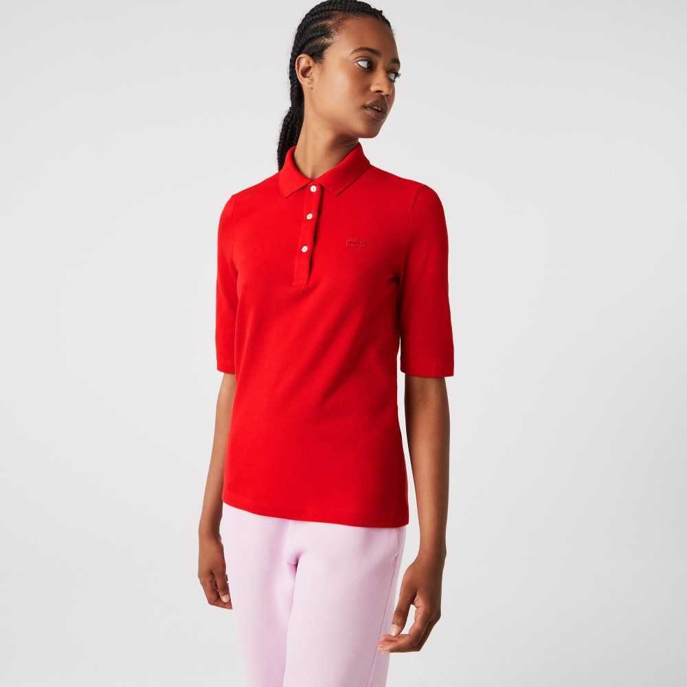 Lacoste Slim Fit Supple Cotton Polo Red | OFG-293587