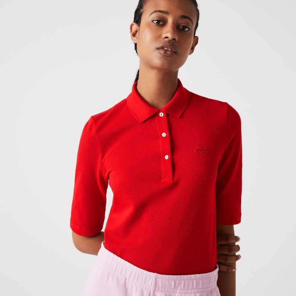 Lacoste Slim Fit Supple Cotton Polo Red | OFG-293587