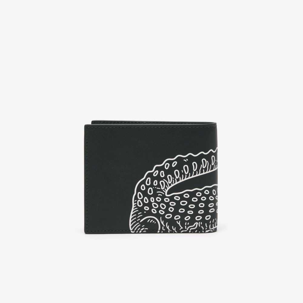 Lacoste Small Contrast Print Folding Wallet Sinople Farine | DWH-609841