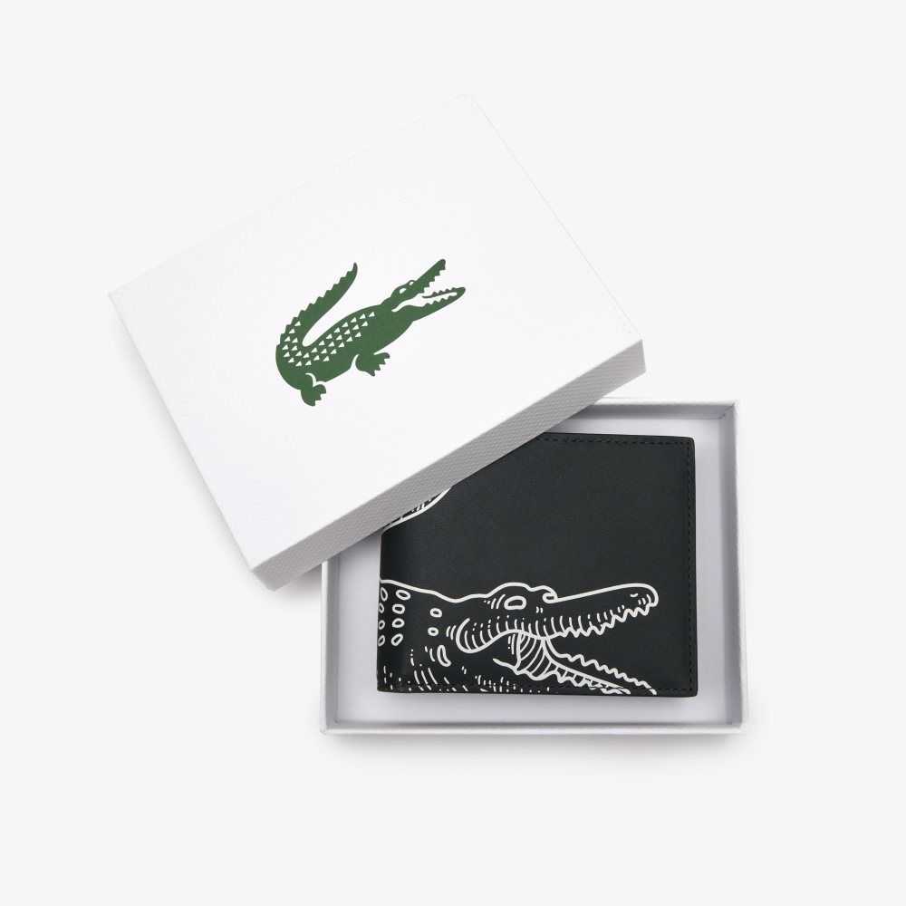 Lacoste Small Contrast Print Folding Wallet Sinople Farine | DWH-609841