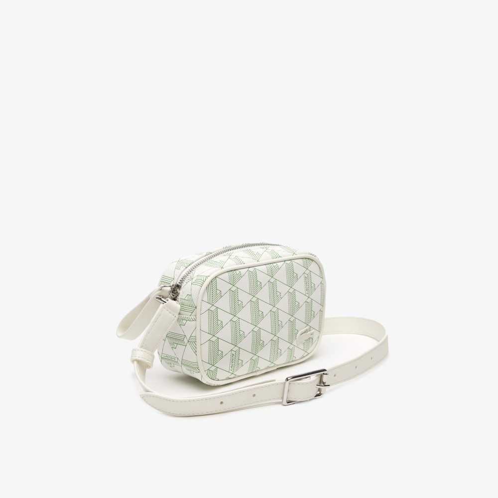 Lacoste Small Monogram Print Cross Body Bag Mono Farine Estragon | QNX-876254