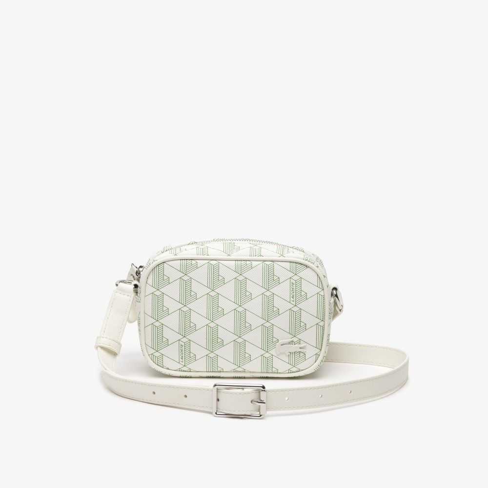 Lacoste Small Monogram Print Cross Body Bag Mono Farine Estragon | QNX-876254