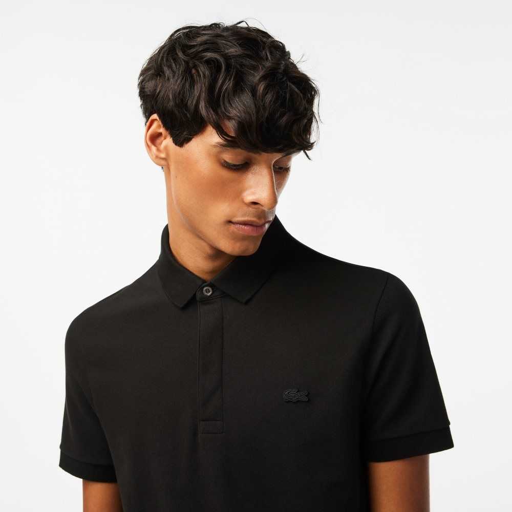 Lacoste Smart Paris Polo Stretch Cotton Black | AVP-603458