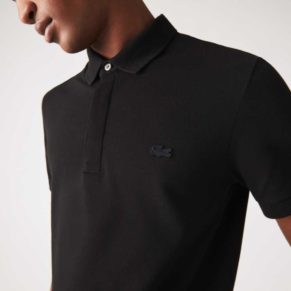 Lacoste Smart Paris Polo Stretch Cotton Black | AVP-603458