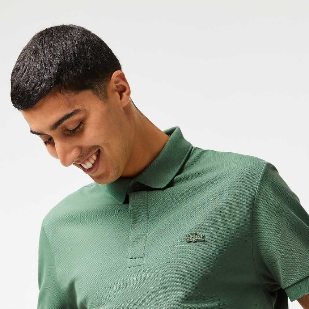 Lacoste Smart Paris Polo Stretch Cotton Khaki Green | LBJ-469217