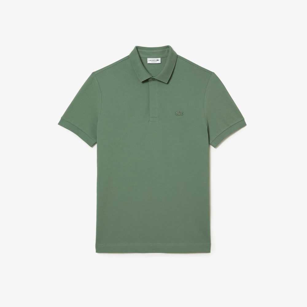 Lacoste Smart Paris Polo Stretch Cotton Khaki Green | LBJ-469217