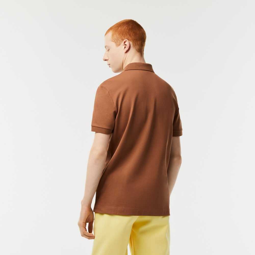 Lacoste Smart Paris Polo Stretch Cotton Light Brown | QWT-513084