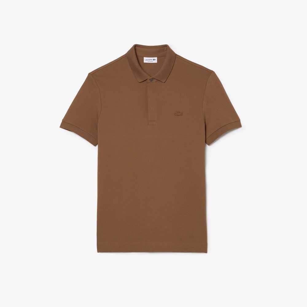 Lacoste Smart Paris Polo Stretch Cotton Light Brown | QWT-513084