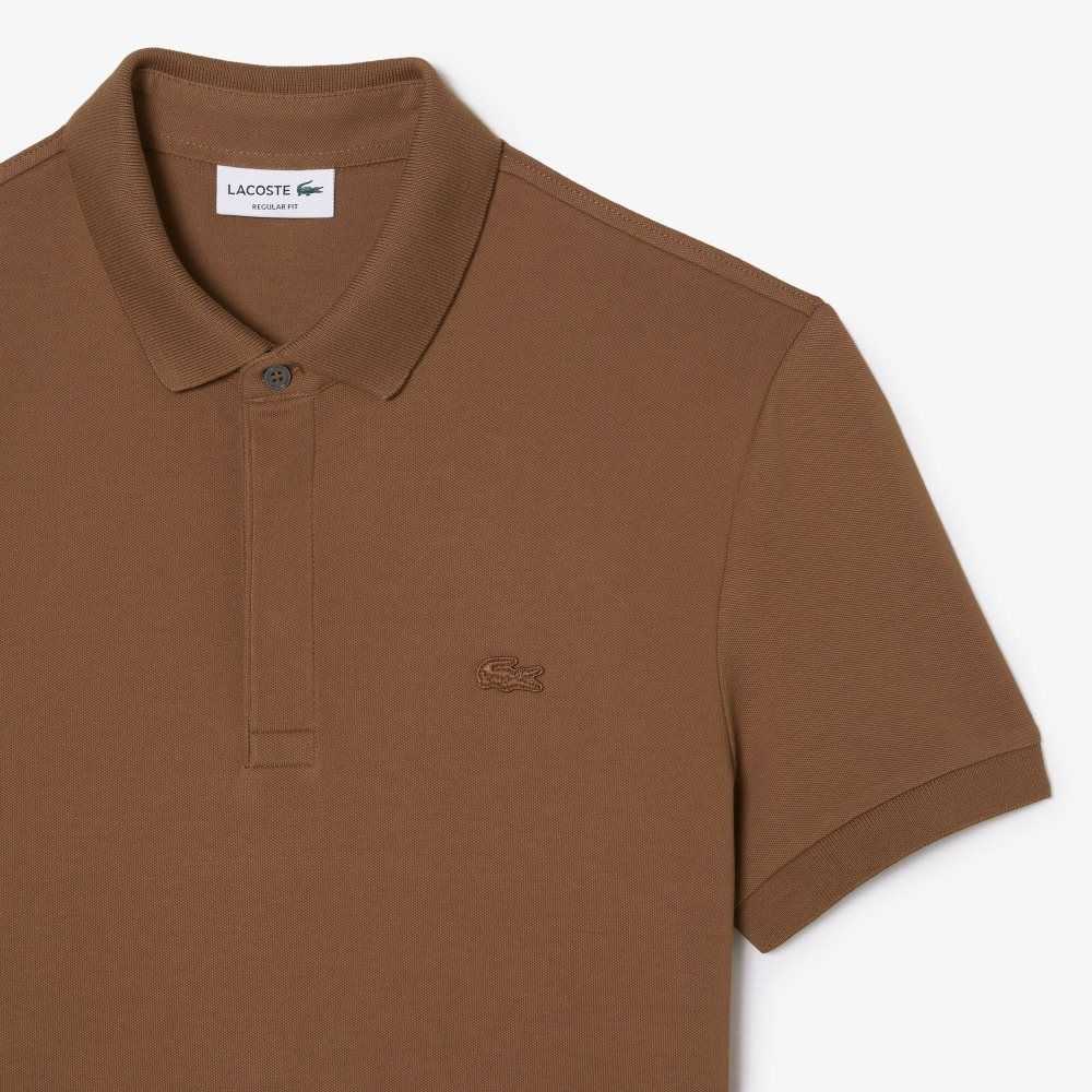 Lacoste Smart Paris Polo Stretch Cotton Light Brown | QWT-513084