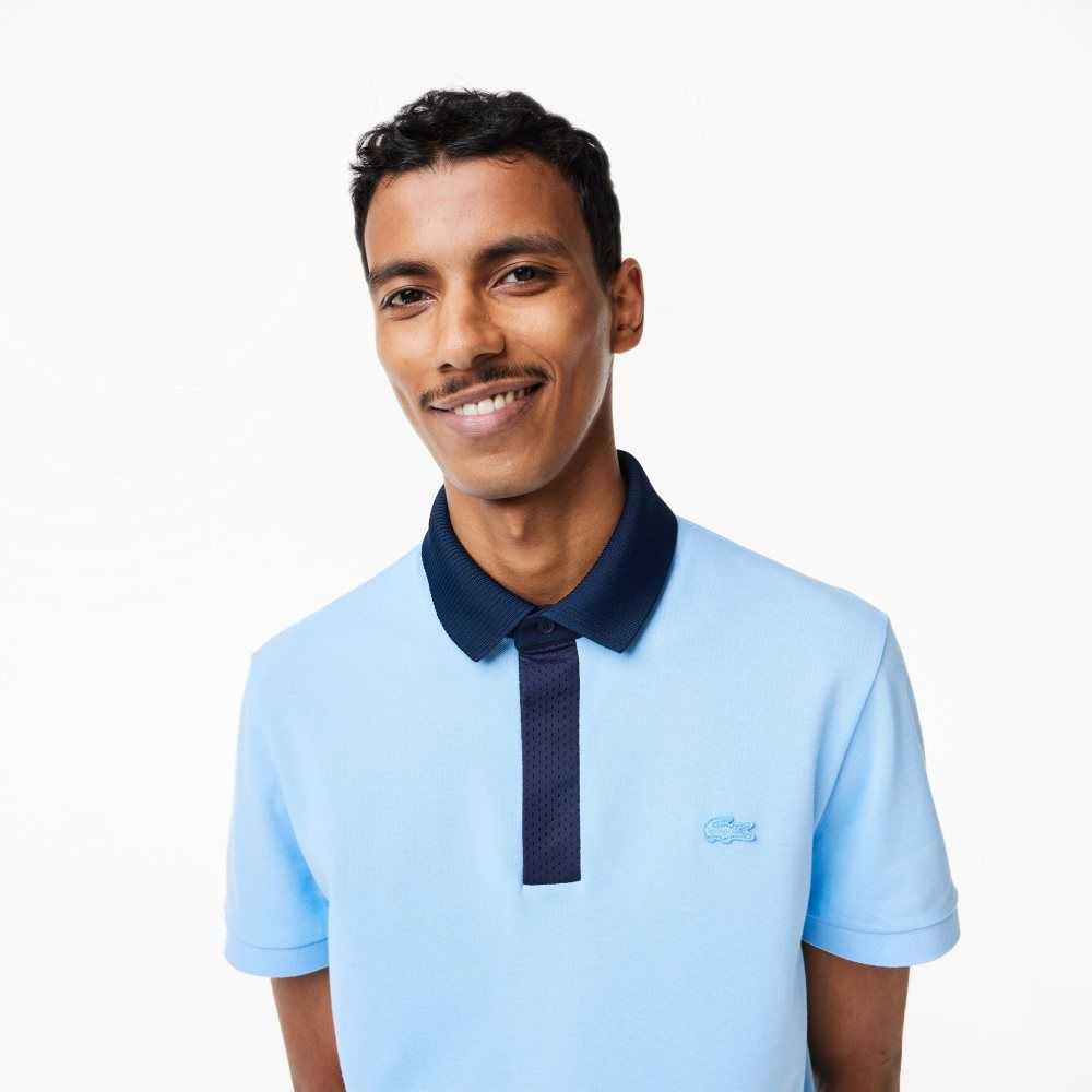 Lacoste Smart Paris Polo with cotton Petit Pique Blue / Navy Blue | QGL-023514