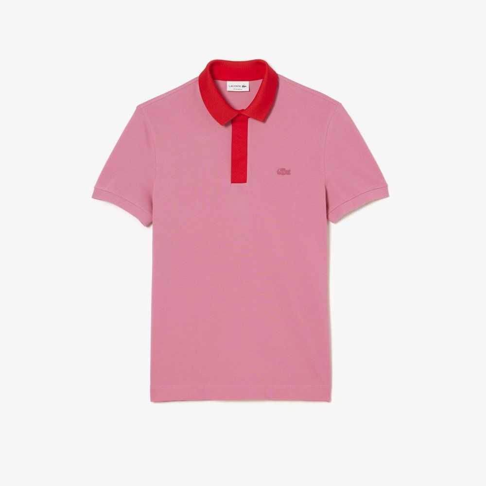 Lacoste Smart Paris Polo with cotton Petit Pique Pink / Red | VHJ-706832