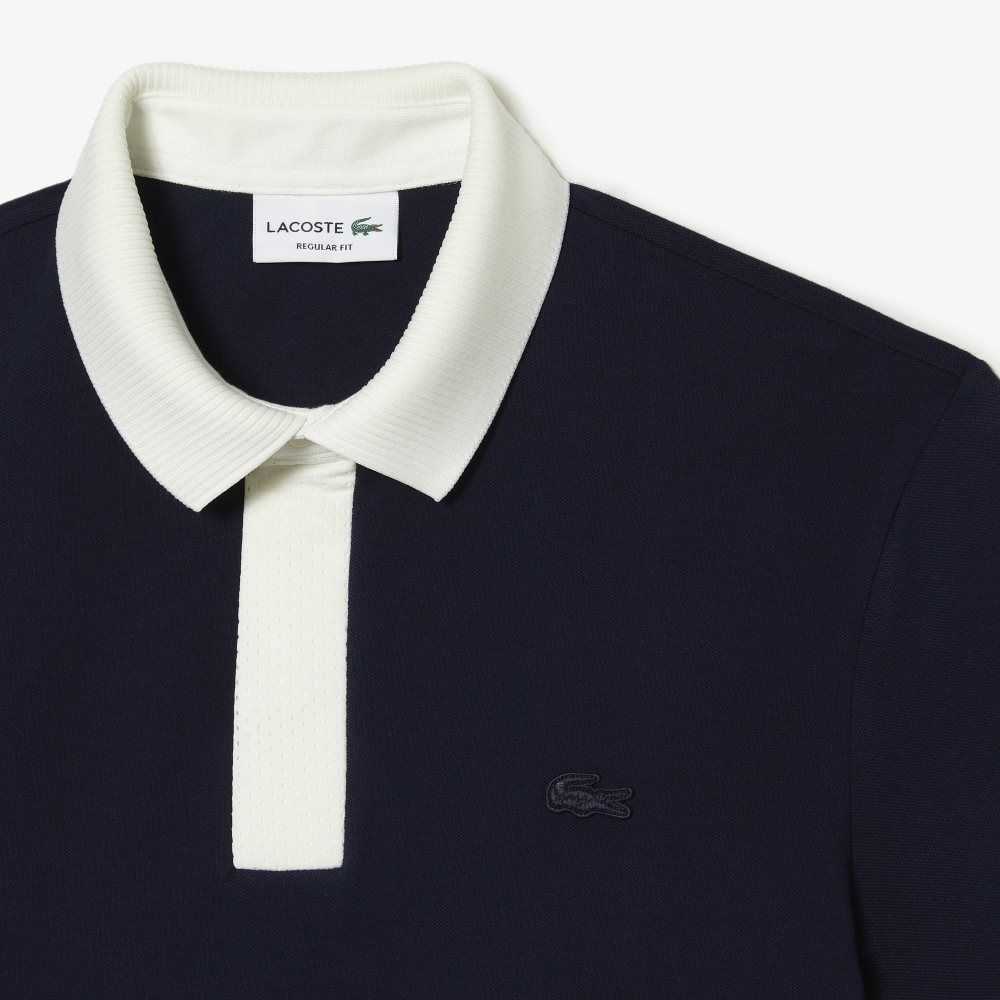 Lacoste Smart Paris Polo with cotton Petit Pique Navy Blue / White | XFI-439627