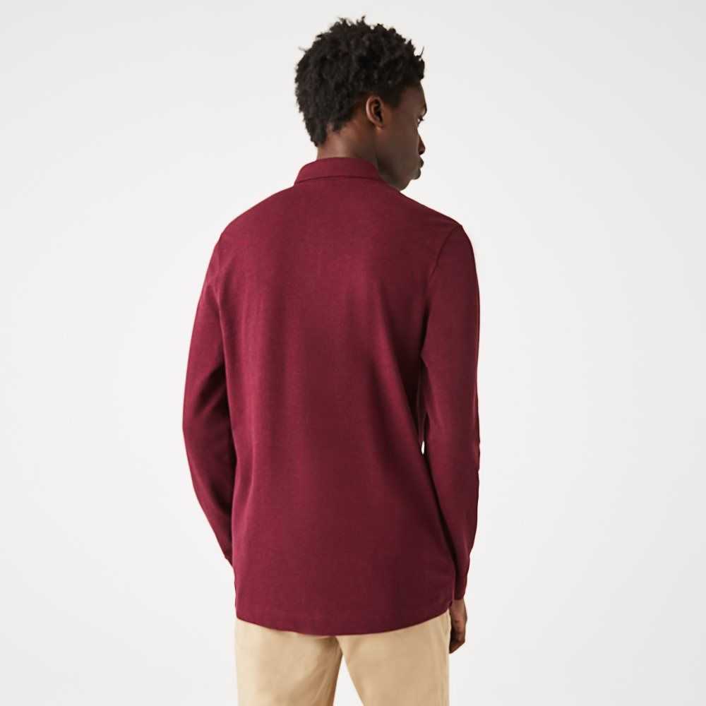 Lacoste Smart Paris long sleeve stretch cotton Polo Bordeaux | GQI-680321