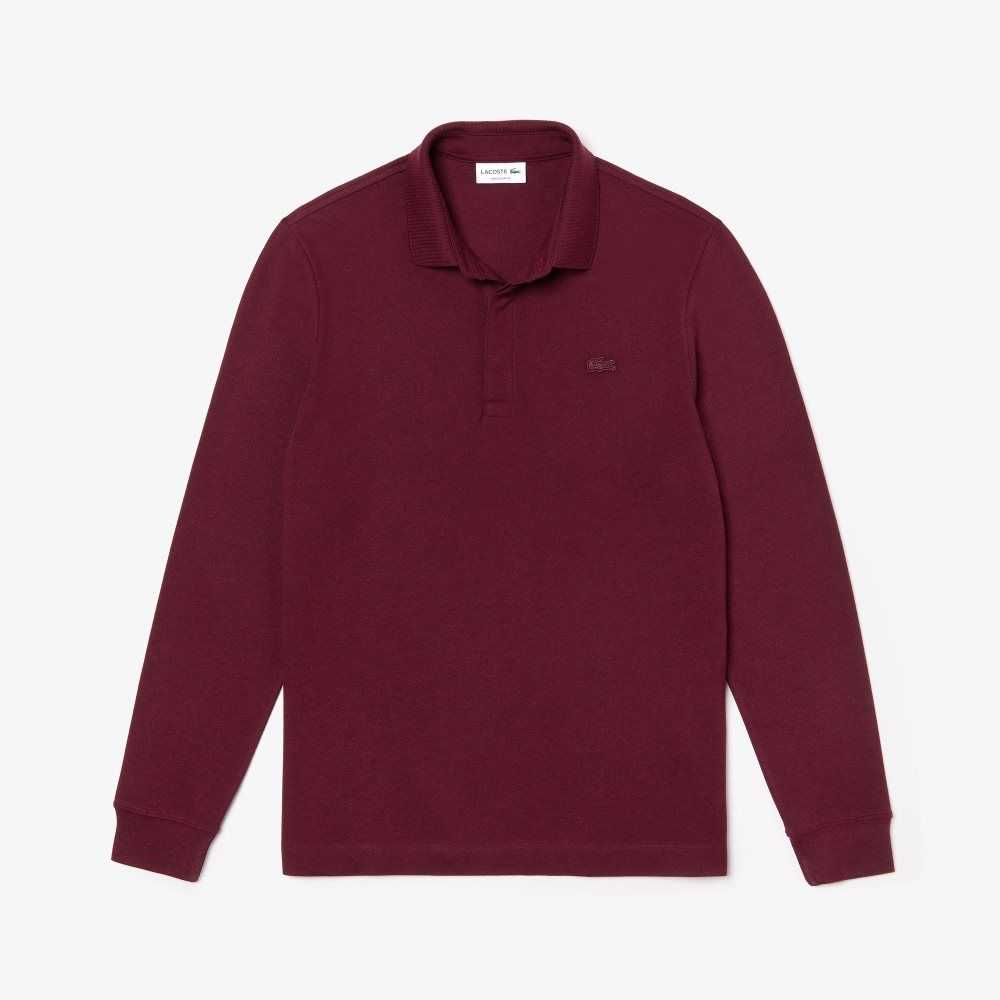 Lacoste Smart Paris long sleeve stretch cotton Polo Bordeaux | GQI-680321