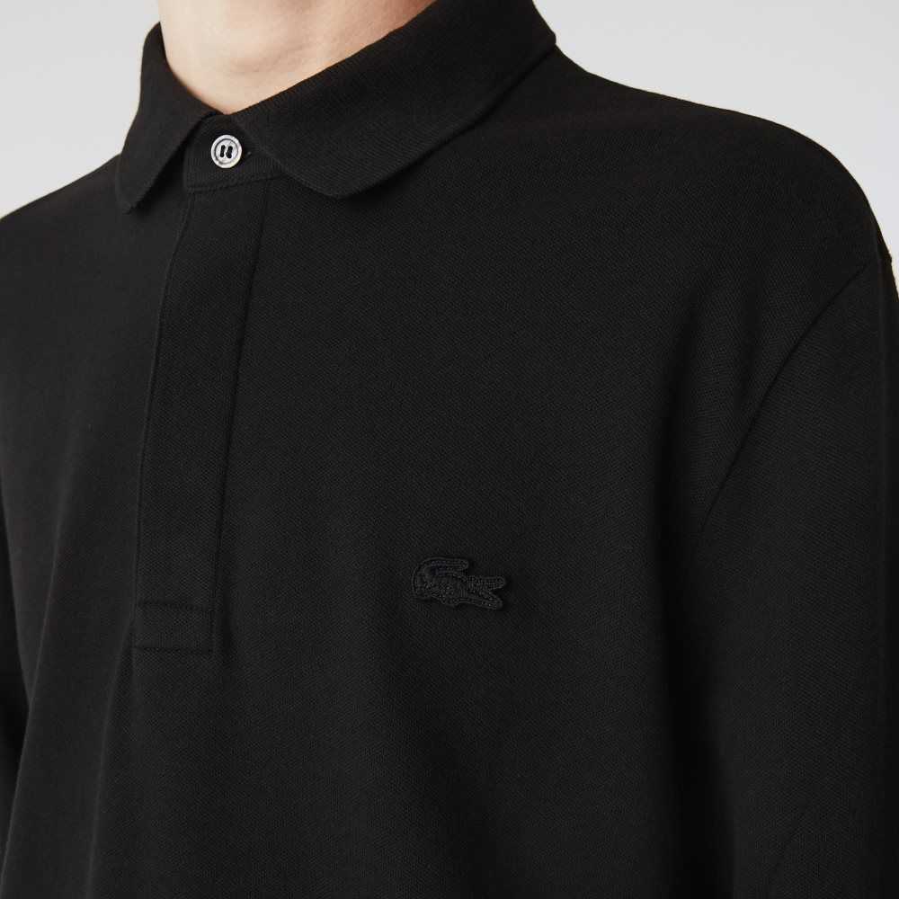 Lacoste Smart Paris long sleeve stretch cotton Polo Black | IPD-801465