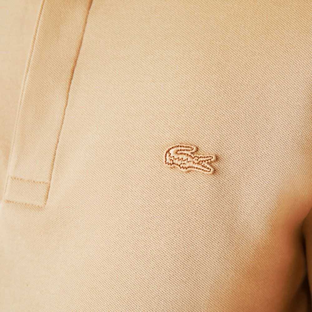 Lacoste Smart Paris long sleeve stretch cotton Polo Beige | ZOP-062815