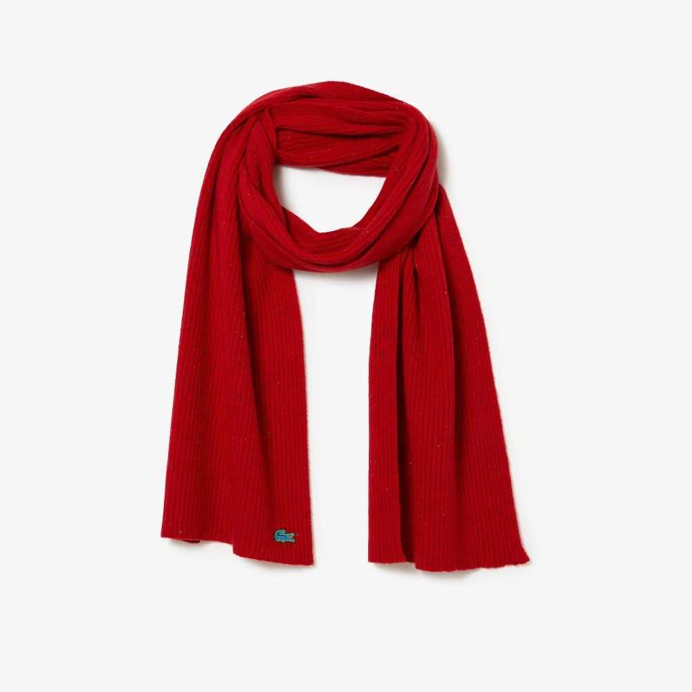 Lacoste Speckled Wool Scarf Red | XNC-852749