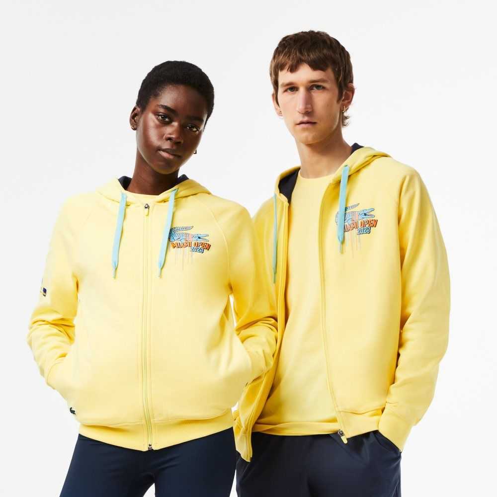 Lacoste Sport Miami Open Edition Hoodie Yellow | FIB-321746