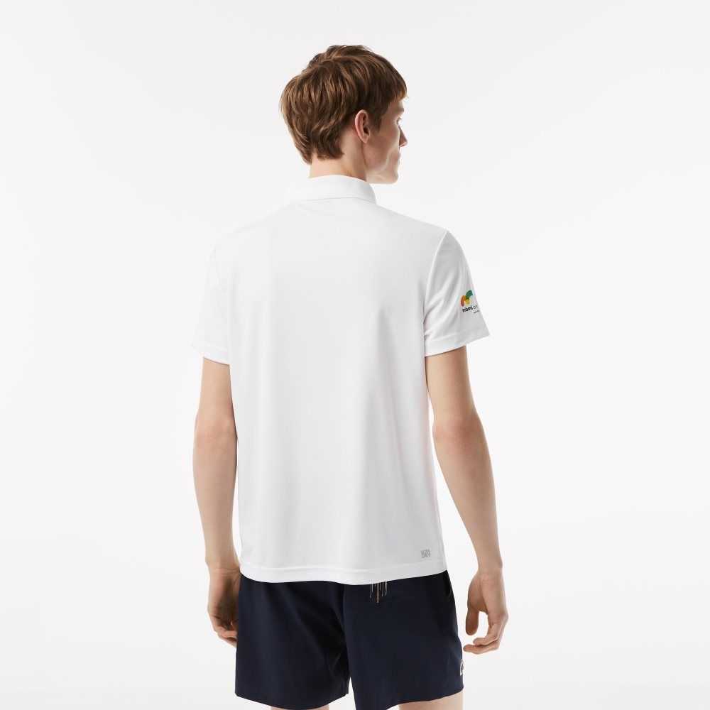 Lacoste Sport Miami Open Edition Pique Polo White | IHZ-265437