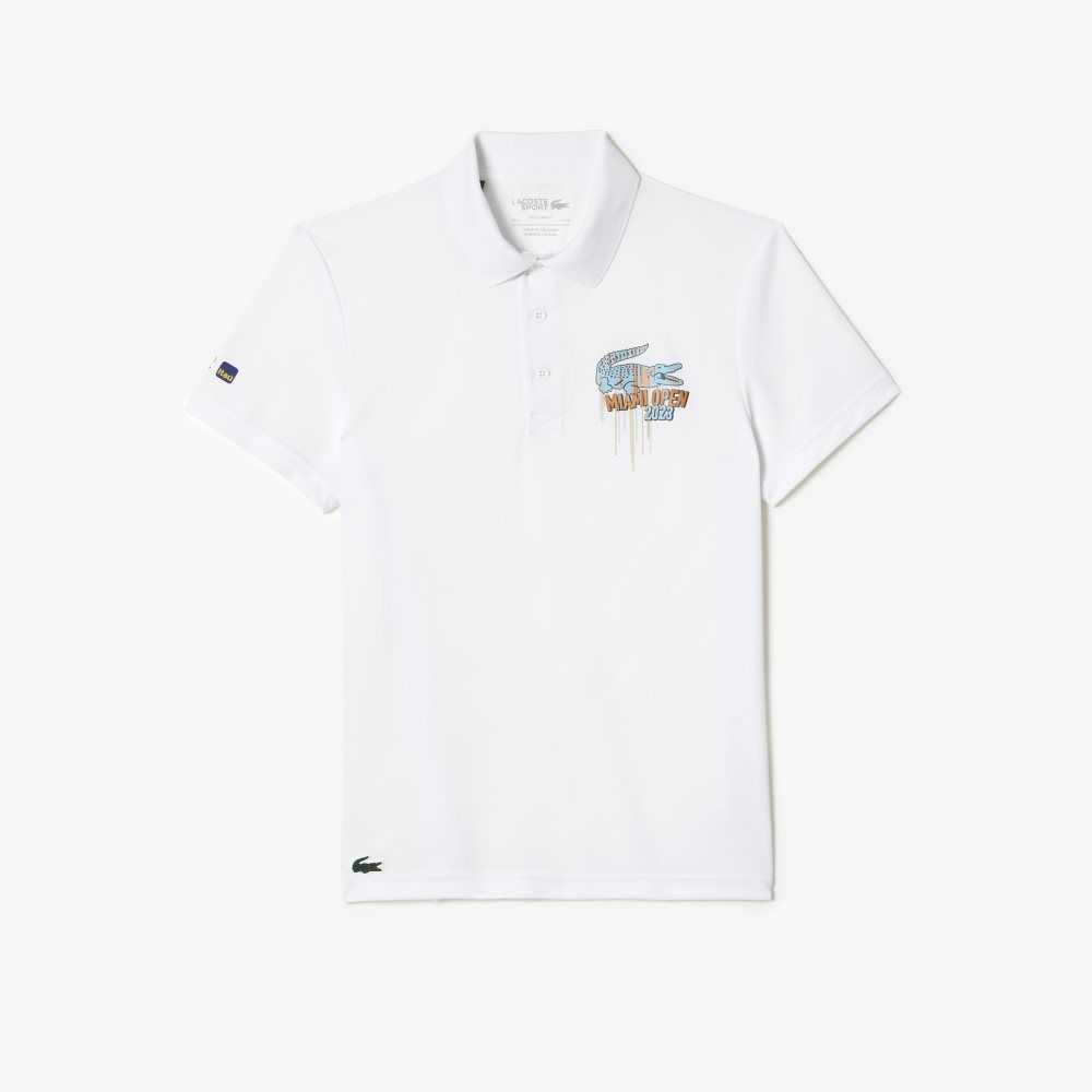 Lacoste Sport Miami Open Edition Pique Polo White | IHZ-265437