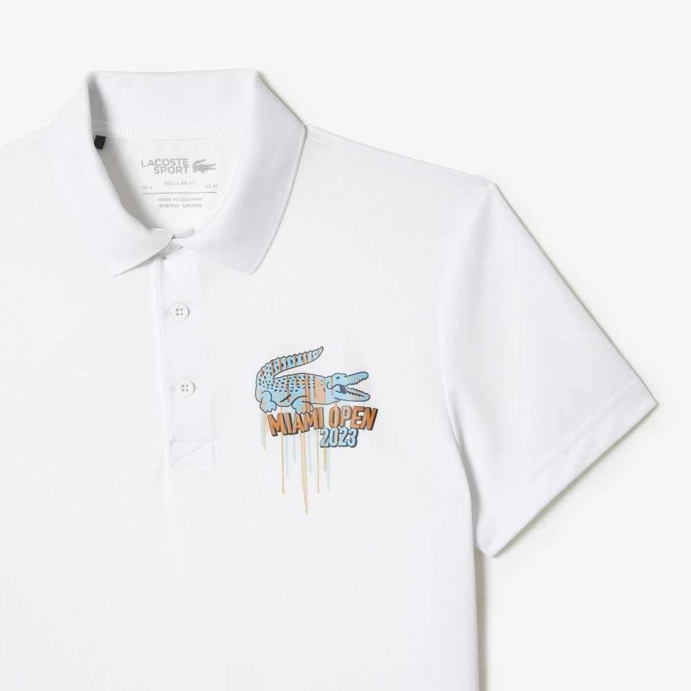 Lacoste Sport Miami Open Edition Pique Polo White | IHZ-265437