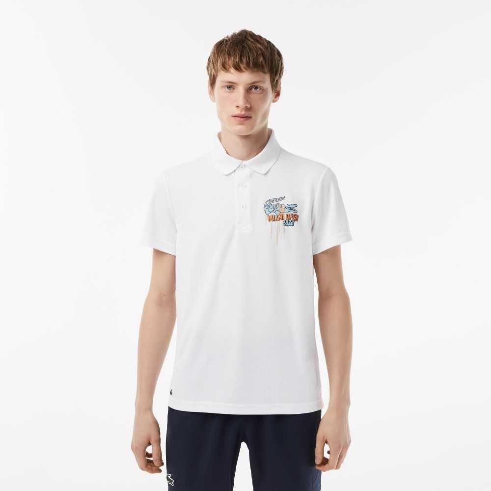 Lacoste Sport Miami Open Edition Pique Polo White | IHZ-265437