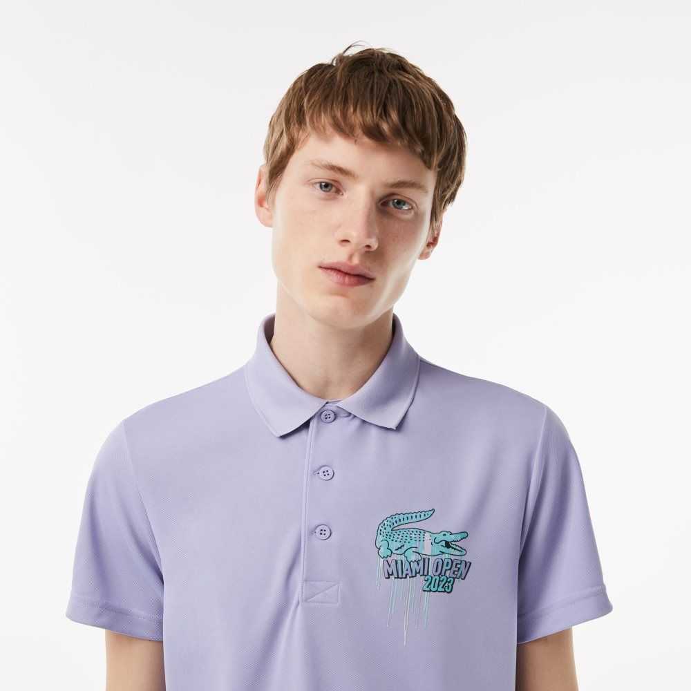 Lacoste Sport Miami Open Edition Pique Polo Purple | ZJL-495830