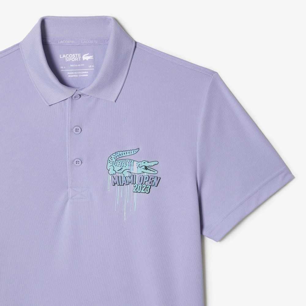 Lacoste Sport Miami Open Edition Pique Polo Purple | ZJL-495830