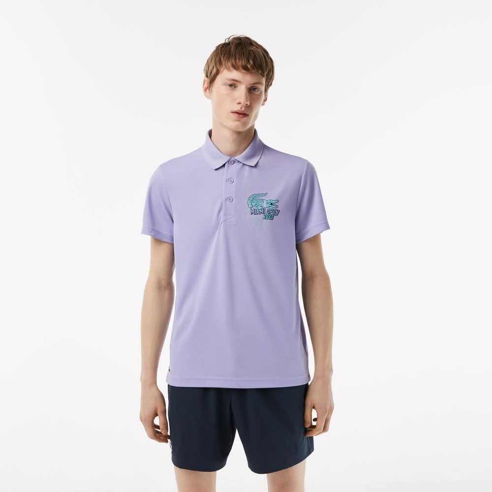 Lacoste Sport Miami Open Edition Pique Polo Purple | ZJL-495830