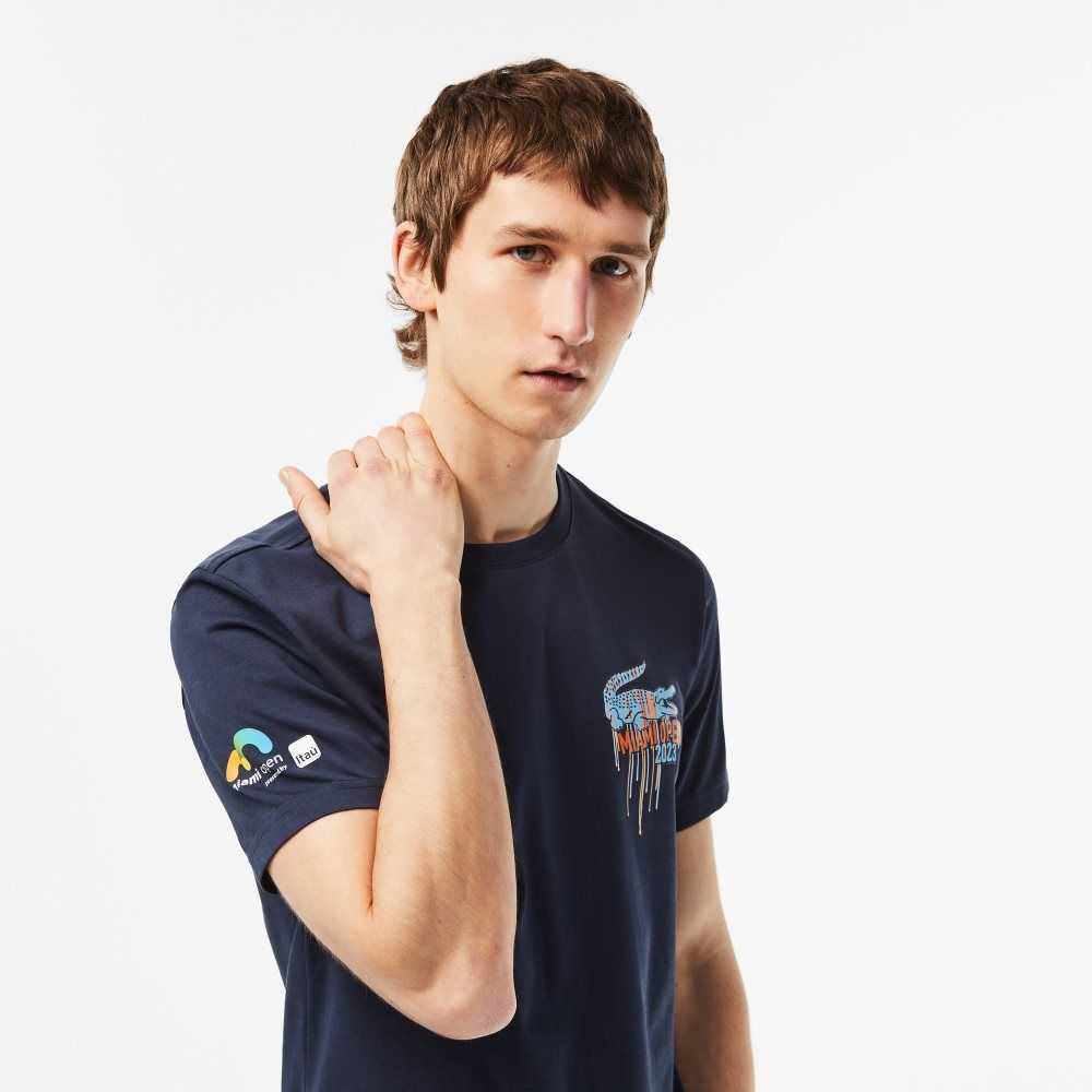 Lacoste Sport Miami Open Edition T-shirt Blue | RGK-497580