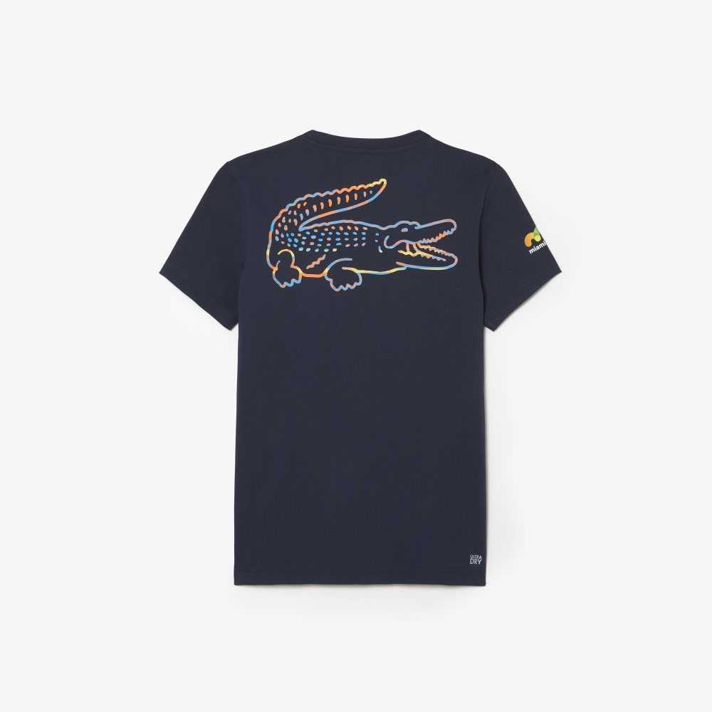 Lacoste Sport Miami Open Edition T-shirt Blue | RGK-497580