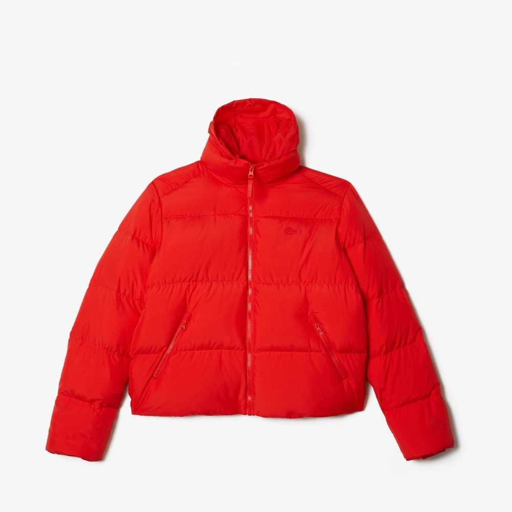 Lacoste Stowable Hood Padded Jacket Red | DCT-932465