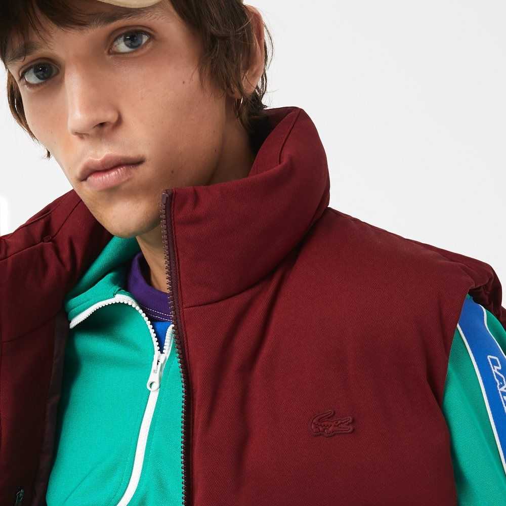 Lacoste Stowable Hood Vest Bordeaux | TJD-361842