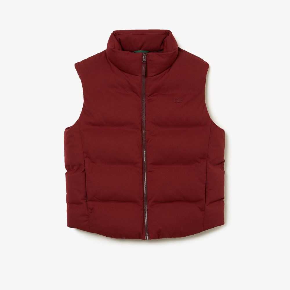 Lacoste Stowable Hood Vest Bordeaux | TJD-361842