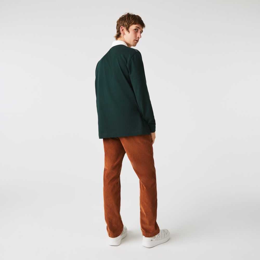 Lacoste Straight Fit Corduroy Chinos Brown | UXA-753106