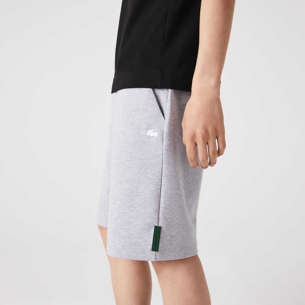 Lacoste Stretch Cotton Blend Shorts Grey Chine | OHW-507291