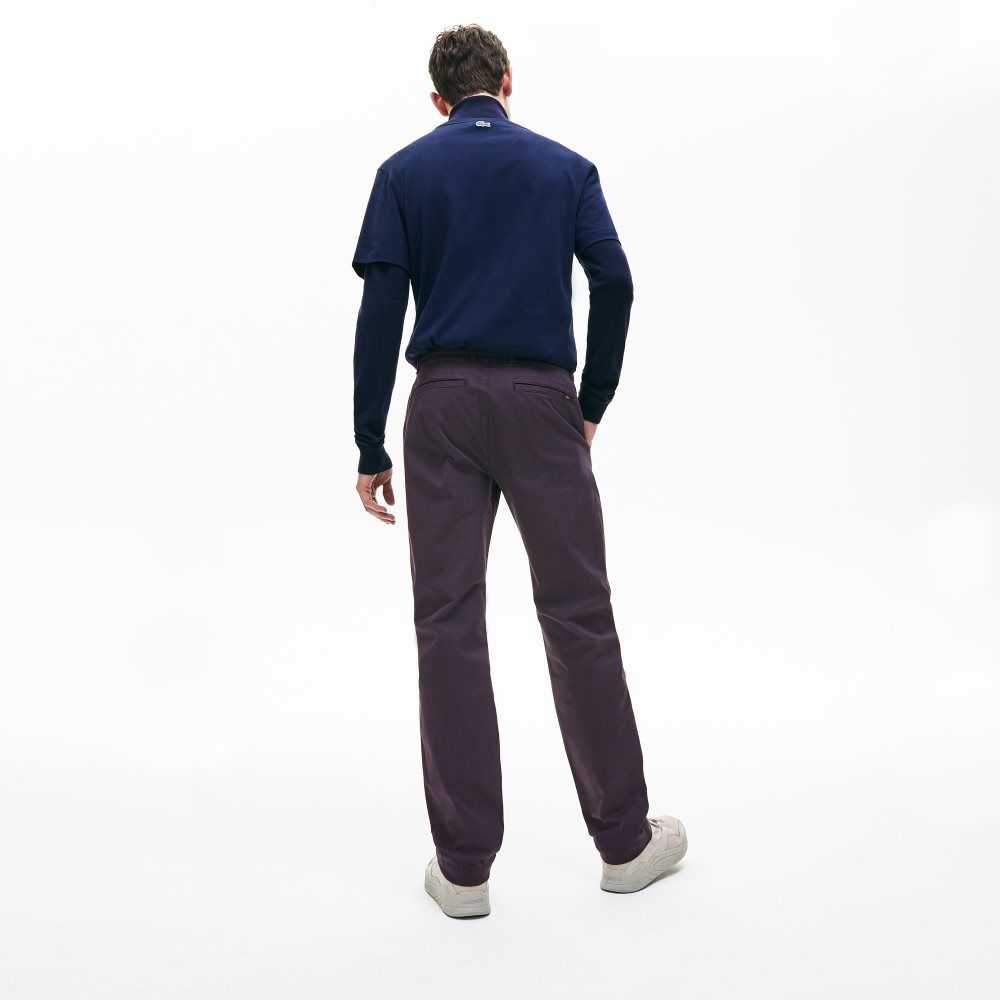 Lacoste Stretch Cotton Chino Pants Navy Blue | TCL-943507