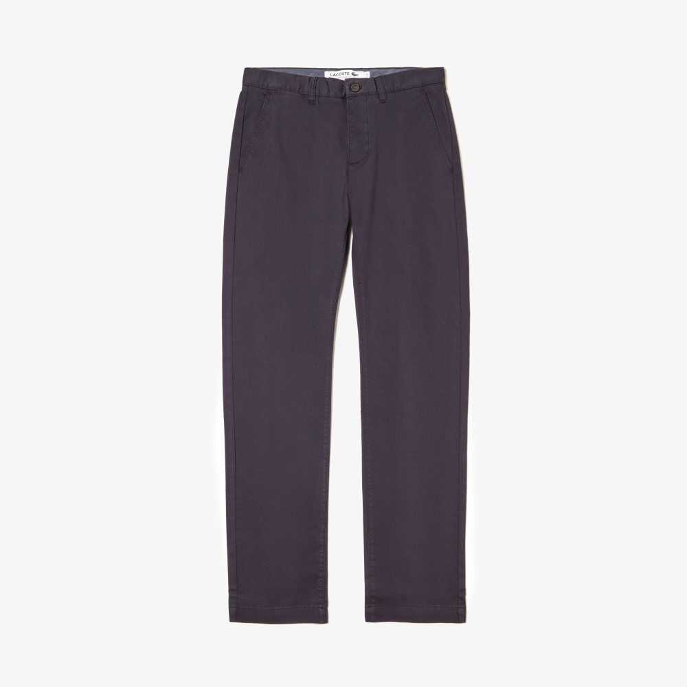 Lacoste Stretch Cotton Chino Pants Navy Blue | TCL-943507