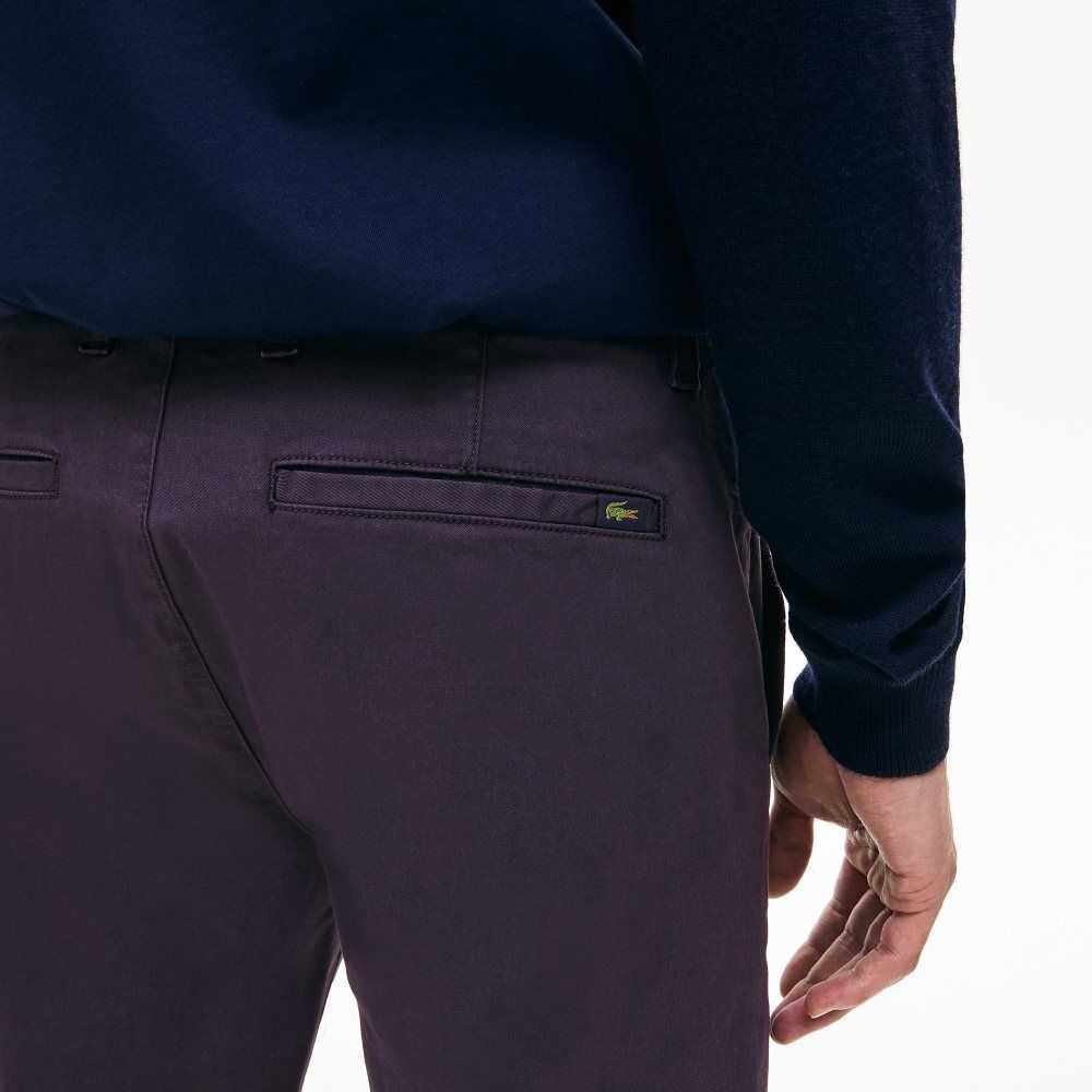 Lacoste Stretch Cotton Chino Pants Navy Blue | TCL-943507