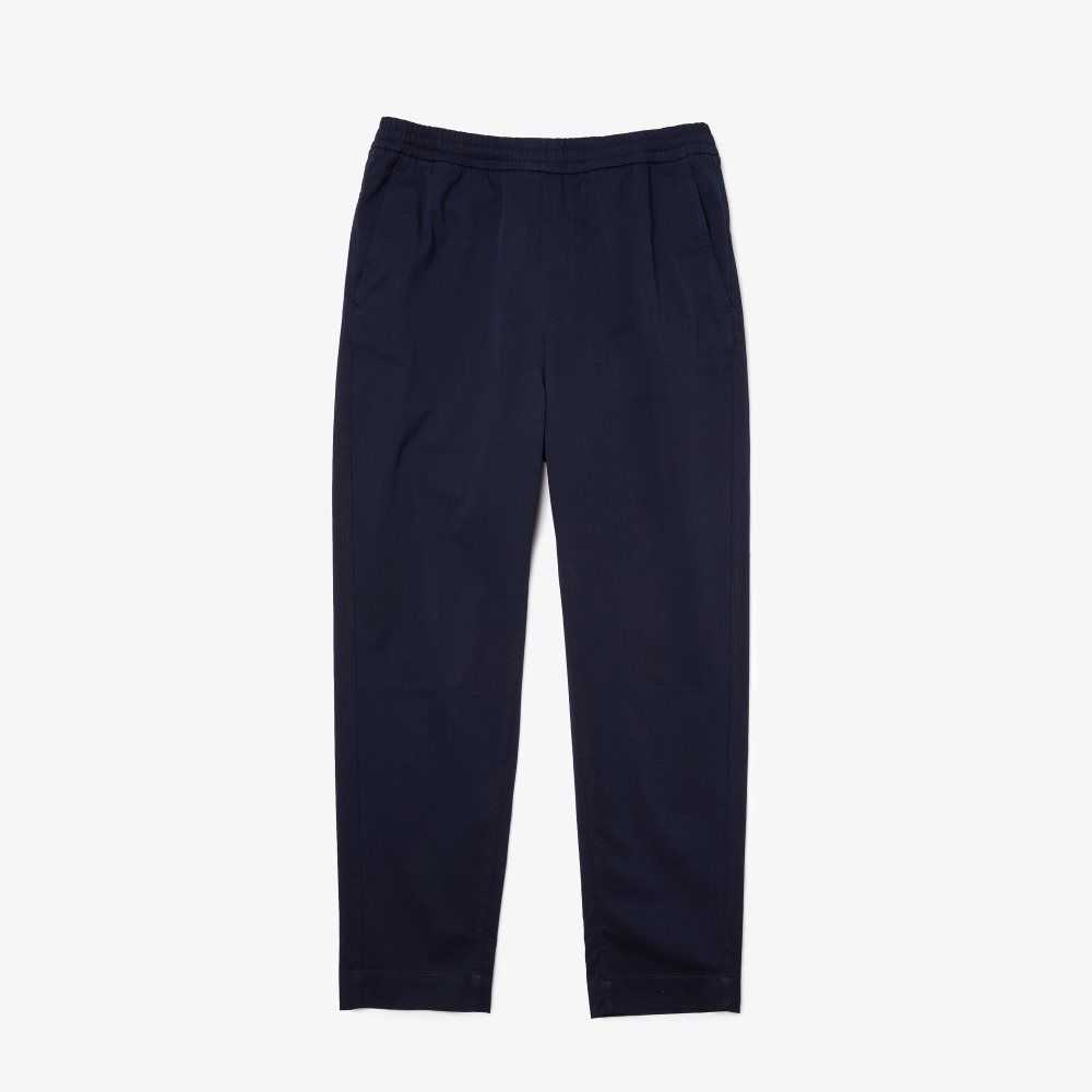 Lacoste Stretch Cotton Jogging Pants Navy Blue | HWE-382719