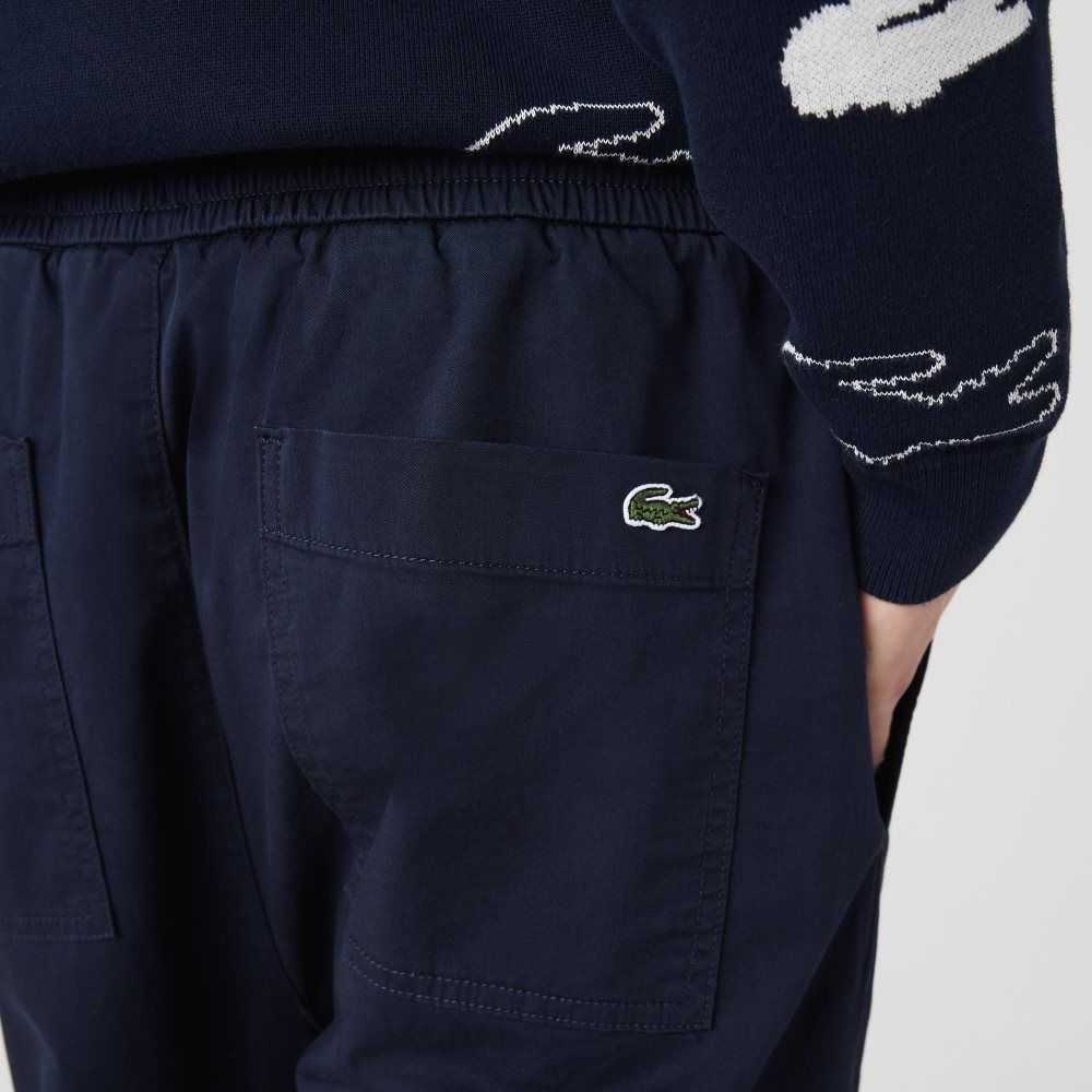 Lacoste Stretch Cotton Jogging Pants Navy Blue | HWE-382719