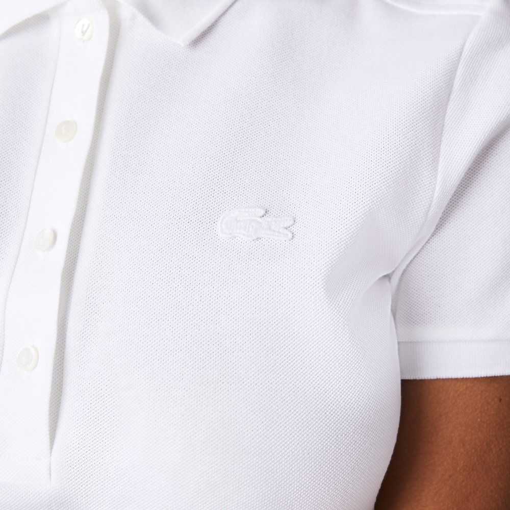 Lacoste Stretch Cotton Pique Polo Dress White | AUQ-498162