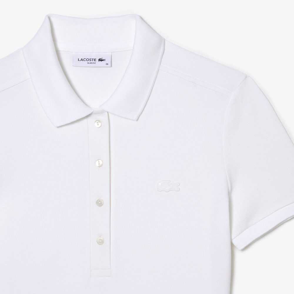 Lacoste Stretch Cotton Pique Polo Dress White | AUQ-498162