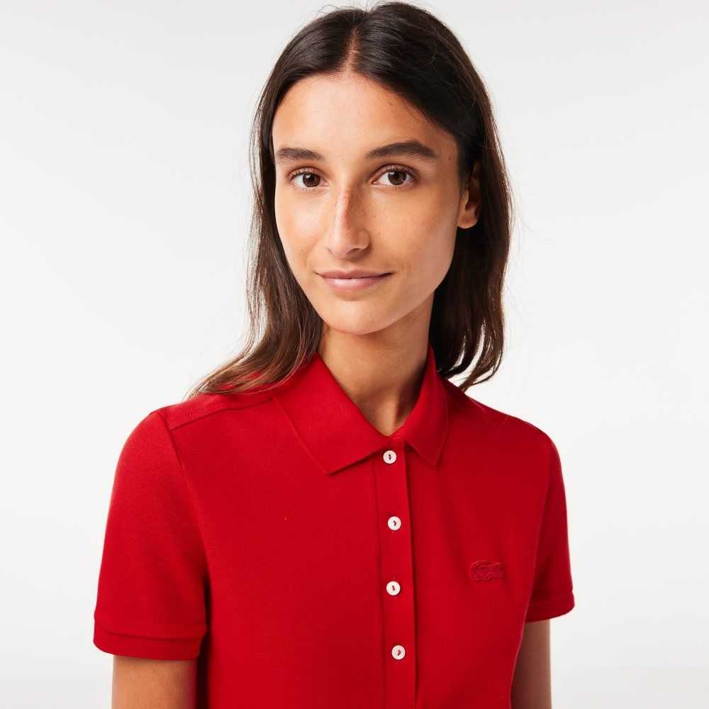 Lacoste Stretch Cotton Pique Polo Dress Red | CPE-302958