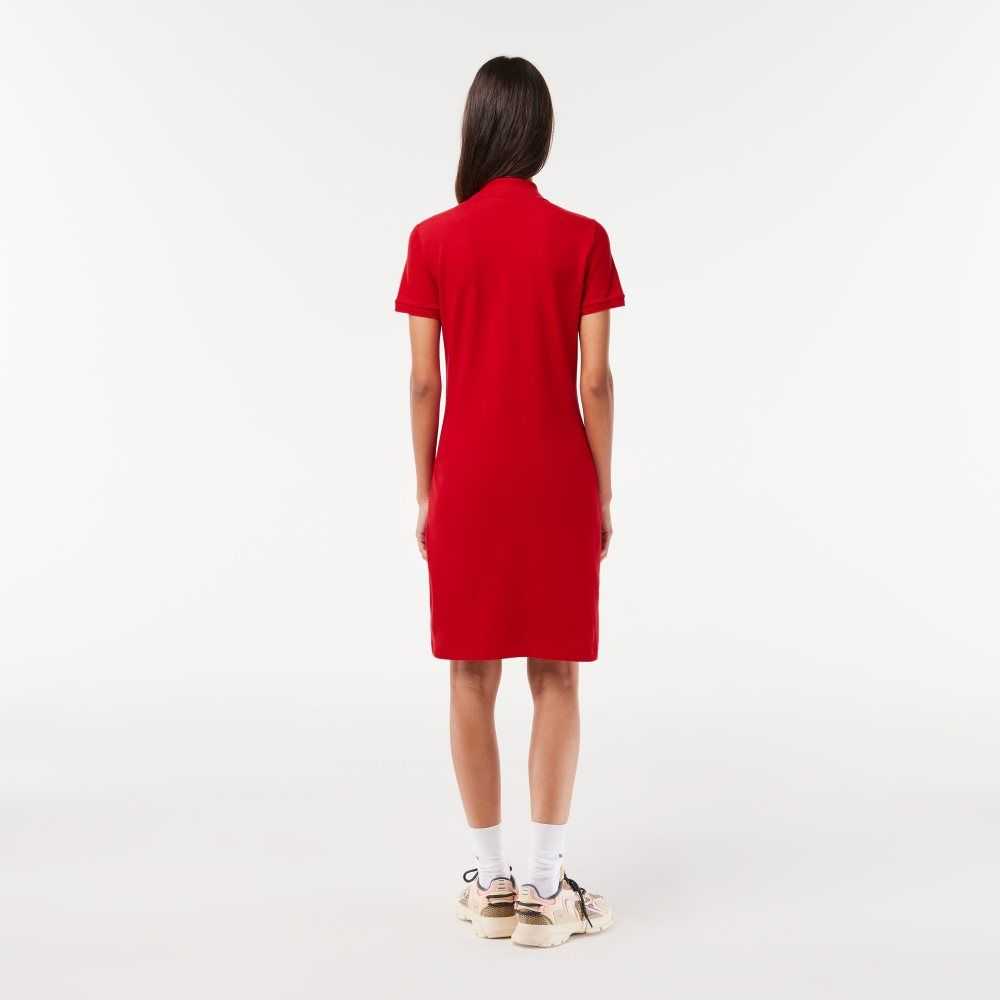 Lacoste Stretch Cotton Pique Polo Dress Red | CPE-302958