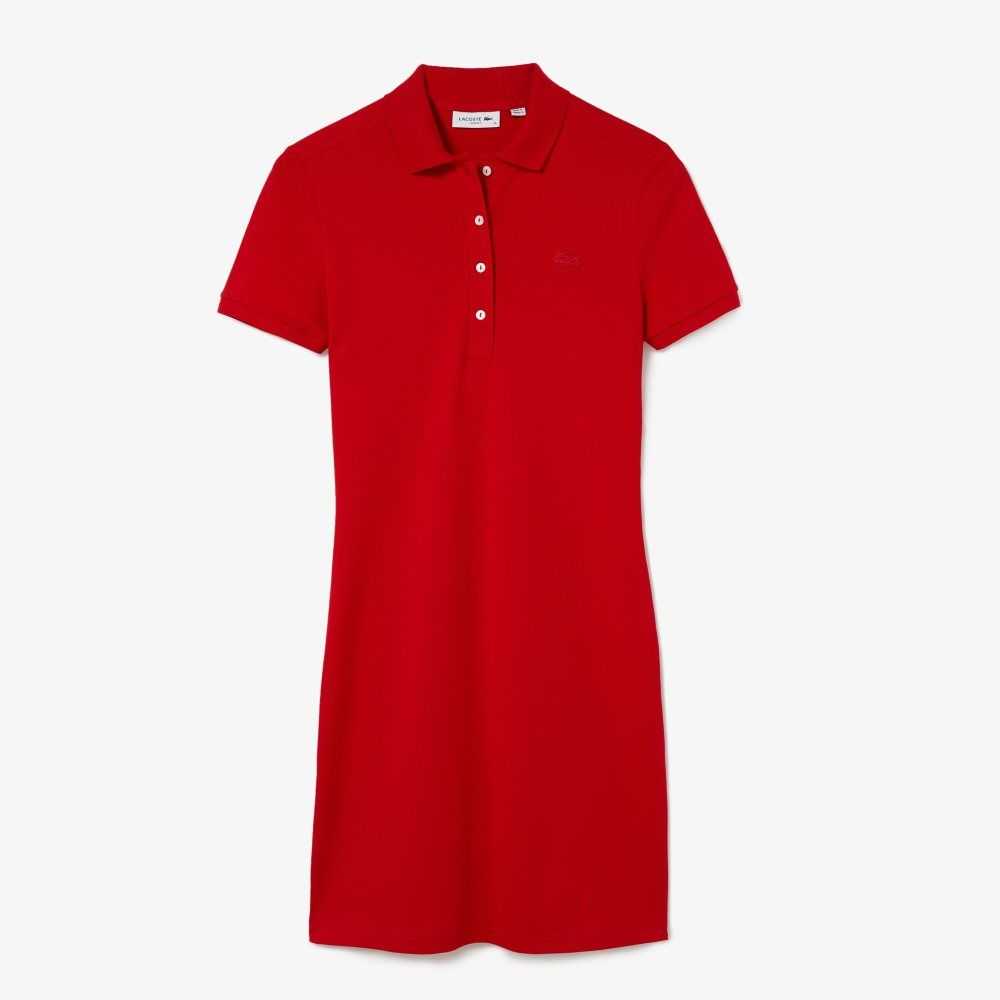 Lacoste Stretch Cotton Pique Polo Dress Red | CPE-302958